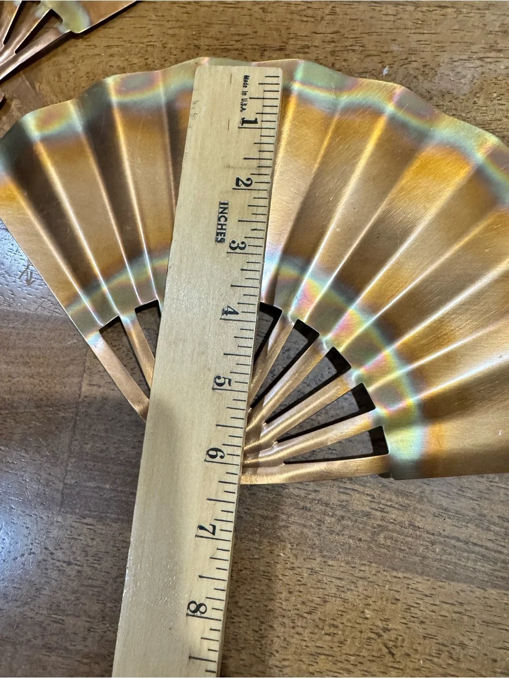 Vintage copper fans wall decor set of 3